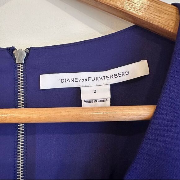 Diane Von Furstenberg Halle Deep Purple Sleeveless A-Line Sheath Dress Size 2 - Picture 8 of 11